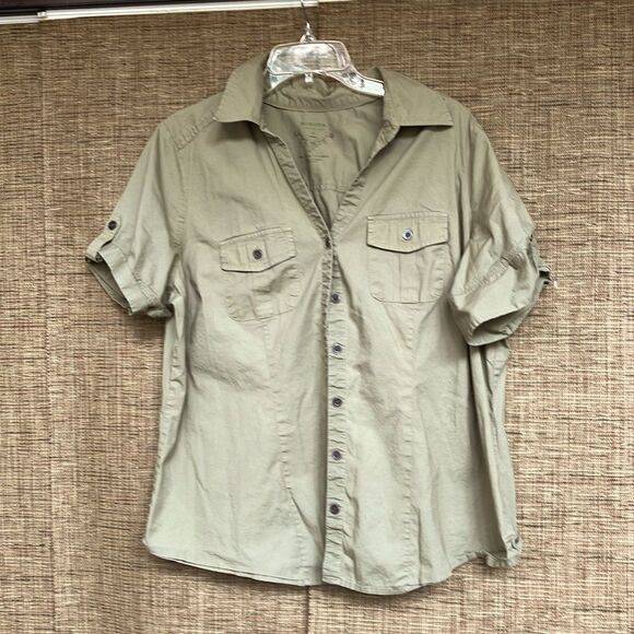 Sonoma button down shirt green khaki - Picture 1 of 5
